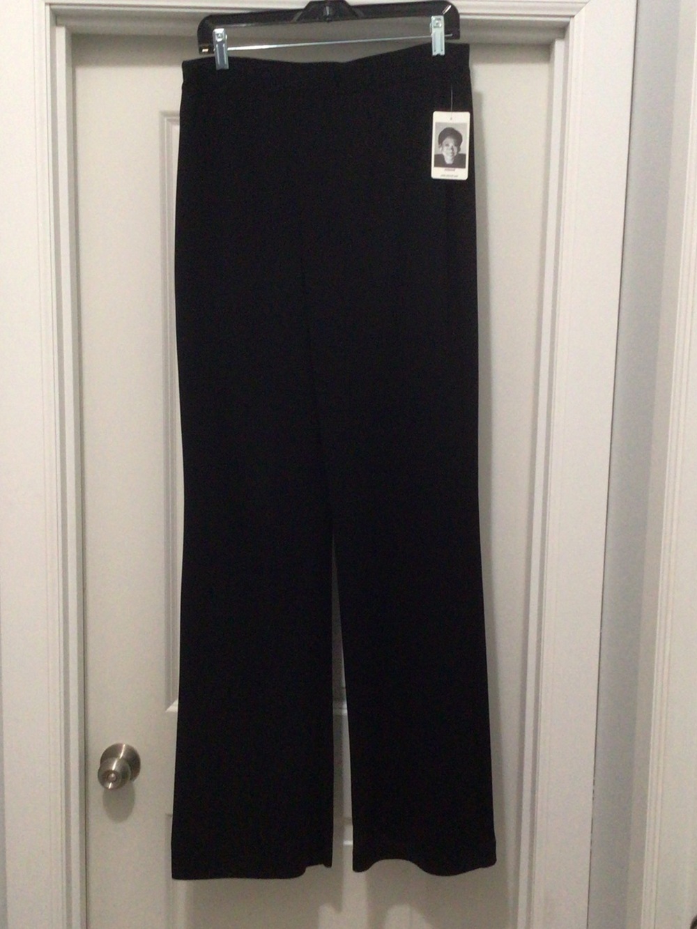 Misook Black Wide-Leg Pull-On Palazzo Pants